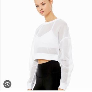 Alo Yoga Row Long Sleeve Mesh Top Size M